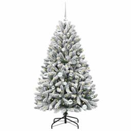 Berkfield Home Artificial Christmas Tree Green & White 150 cm PVC & Metal - thumbnail 3