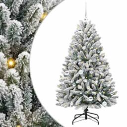 Berkfield Home Artificial Christmas Tree Green & White 150 cm PVC & Metal - thumbnail 2