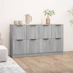 Berkfield Home Sideboards 2 pcs Grey Sonoma 60x30x70 cm Engineered Wood - Size: 60 x 30 x 70 cm - thumbnail 2