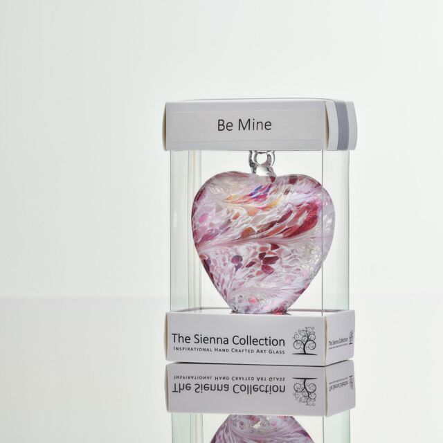 Sienna Glass 8cm Friendship Heart Be Mine Pastel Pink - image 1