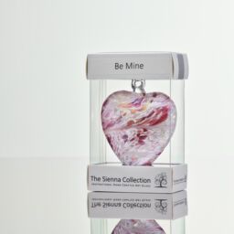 Sienna Glass 8cm Friendship Heart Be Mine Pastel Pink