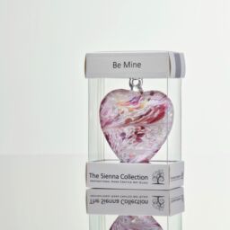 Sienna Glass 8cm Friendship Heart Be Mine Pastel Pink - thumbnail 4