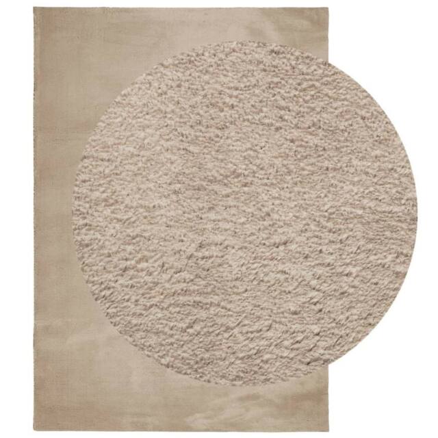 Berkfield Home Rug HUARTE Short Pile Soft & Washable Sand 140x200 cm in Light Sand - Size: Medium - image 1
