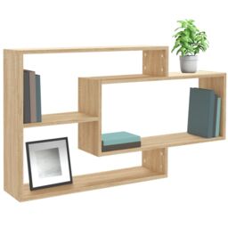 Berkfield Home Wall Shelf Sonoma Oak 104x20x58.5 cm Engineered Wood in Brown - thumbnail 3