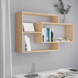 Berkfield Home Wall Shelf Sonoma Oak 104x20x58.5 cm Engineered Wood in Brown - thumbnail 1