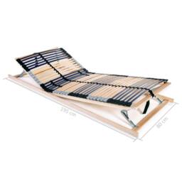Berkfield Home Slatted Bed Bases 2 pcs with 42 Slats 7 Zones 80x200 cm in Natural - thumbnail 8