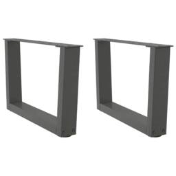 Berkfield Home Modern Dining Table Legs V-Shape 2 pcs Anthracite 60x(30-31.3) cm in Dark Grey - thumbnail 2