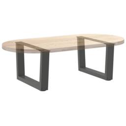 Berkfield Home Modern Dining Table Legs V-Shape 2 pcs Anthracite 60x(30-31.3) cm in Dark Grey - thumbnail 8