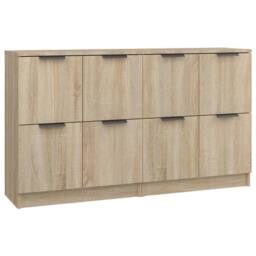 Berkfield Home Sideboards 2 pcs Sonoma Oak 60x30x70 cm Engineered Wood in Natural - Size: 60 x 30 x 70 cm - thumbnail 2