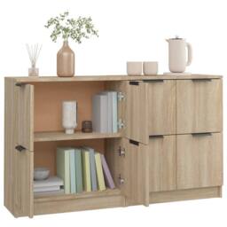 Berkfield Home Sideboards 2 pcs Sonoma Oak 60x30x70 cm Engineered Wood in Natural - Size: 60 x 30 x 70 cm - thumbnail 6