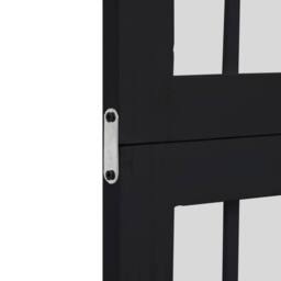Berkfield Home Room Divider 3 Panels Black Solid Wood Paulownia - thumbnail 6