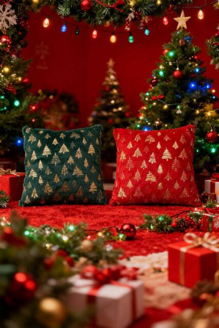 Living and Home Christmas Themed Plush Throw Pillows - Size: 45 cm x 45 cm - image 1