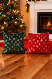 Living and Home Christmas Themed Plush Throw Pillows - Size: 45 cm x 45 cm - thumbnail 4