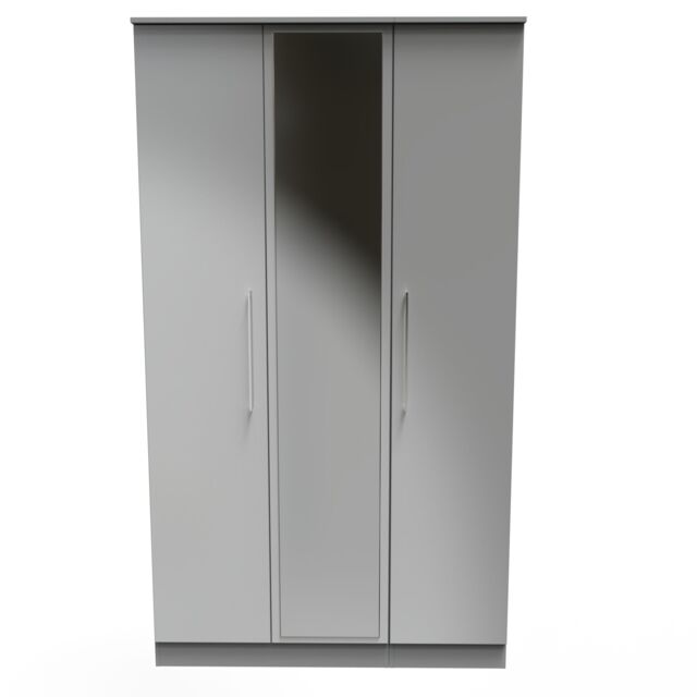 Ready Assembled 2 U Chester Triple Mirror Wardrobe (Ready Assembled) in Dark Grey - image 1