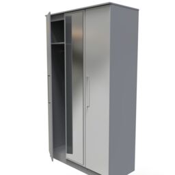 Ready Assembled 2 U Chester Triple Mirror Wardrobe (Ready Assembled) in Dark Grey - thumbnail 5