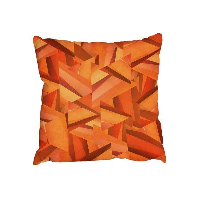 Benjamin Tate Design Cushions - Fiery orange geometric shapes (Cushion)