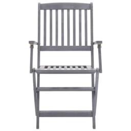 Berkfield Home Durable Folding Outdoor Chairs 4 pcs Solid Acacia Wood in Grey