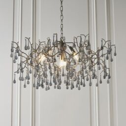 Netlighting 'RIMINI' Stylish Dimmable Indoor Modern 4 Light Glass Ceiling Pendant in Silver - thumbnail 2