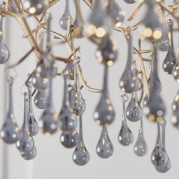 Netlighting 'RIMINI' Stylish Dimmable Indoor Modern 4 Light Glass Ceiling Pendant in Silver - thumbnail 5