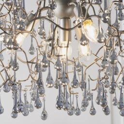 Netlighting 'RIMINI' Stylish Dimmable Indoor Modern 4 Light Glass Ceiling Pendant in Silver - thumbnail 3