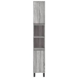 Berkfield Home Bathroom Cabinet Grey Sonoma 30x30x190 cm Engineered Wood - Size: 30 x 30 x 190 cm - thumbnail 5