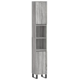 Berkfield Home Bathroom Cabinet Grey Sonoma 30x30x190 cm Engineered Wood - Size: 30 x 30 x 190 cm - thumbnail 2