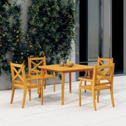 Berkfield Home Garden Table 110x110x75 cm Solid Wood Acacia in Brown - Size: 110 x 110 x 75 cm - thumbnail 1
