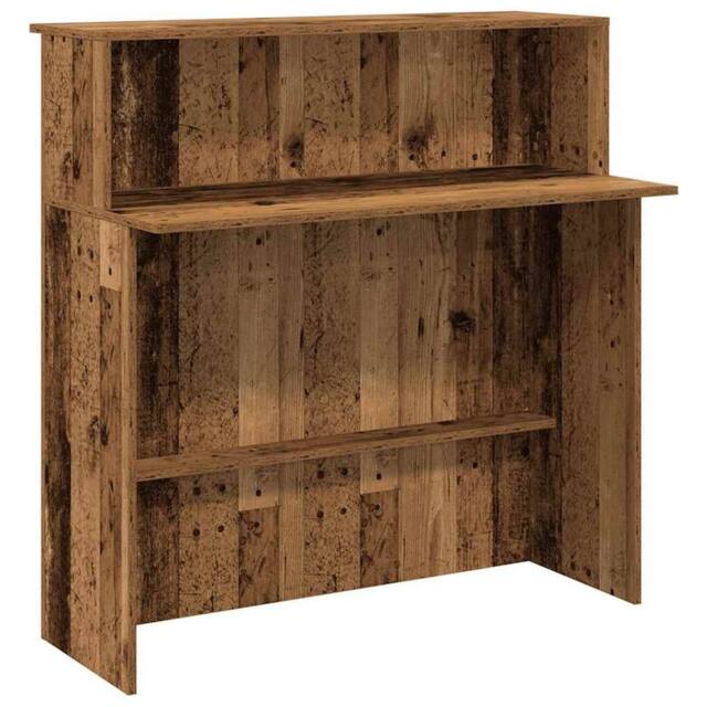 Berkfield Home Reception Desk Old Wood 100x50x103.5 cm Engineered Wood in Brown - image 1