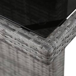 Berkfield Home Garden Table 240x90x74 cm Poly Rattan & Glass in Grey - Size: 240 x 90 x 74 cm - thumbnail 2