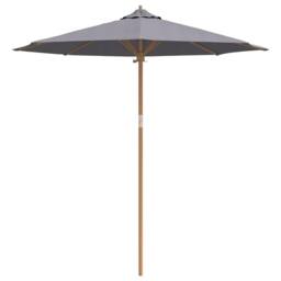 Berkfield Home Modern Dark Grey Garden Parasol 240x260 cm Bamboo - thumbnail 4