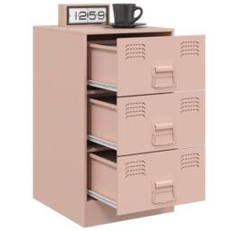 Berkfield Home Bedside Cabinets 2 pcs Pink 34.5x39x62 cm Steel - thumbnail 4