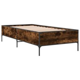 Berkfield Home Bed Frame without Mattress Smoked Oak 90x200 cm in Brown - thumbnail 6