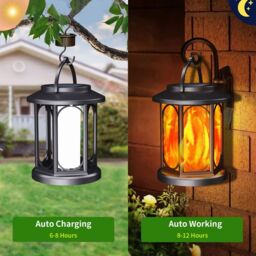 Leaper Pack of 1 Solar-Powered Outdoor Garden Flame Landscape Light in Black - thumbnail 2