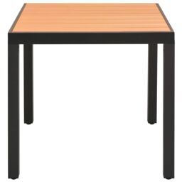Berkfield Home Garden Table Brown 80x80x74 cm Aluminium & WPC - Size: 80 x 80 x 74 cm - thumbnail 2