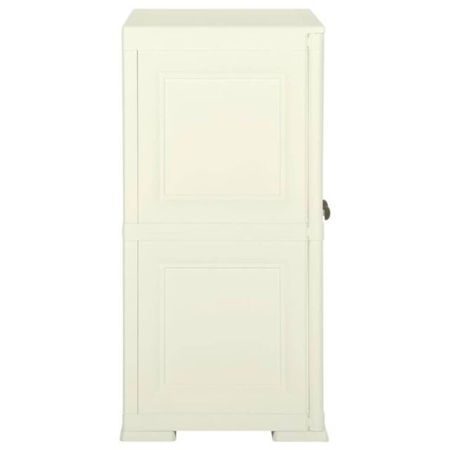 Berkfield Home Plastic Cabinet 79x43x85.5 cm Wood Design Vanilla Ice in Cream - image 1