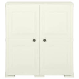 Berkfield Home Plastic Cabinet 79x43x85.5 cm Wood Design Vanilla Ice in Cream - thumbnail 3
