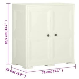 Berkfield Home Plastic Cabinet 79x43x85.5 cm Wood Design Vanilla Ice in Cream - thumbnail 8