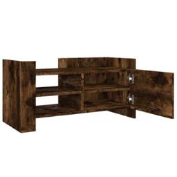 Berkfield Home TV Cabinet Smoked Oak 80x35x40 cm Engineered Wood in Brown - Size: 80 x 35 x 40 cm - thumbnail 7
