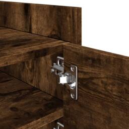 Berkfield Home TV Cabinet Smoked Oak 80x35x40 cm Engineered Wood in Brown - Size: 80 x 35 x 40 cm - thumbnail 8
