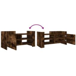 Berkfield Home TV Cabinet Smoked Oak 80x35x40 cm Engineered Wood in Brown - Size: 80 x 35 x 40 cm - thumbnail 6