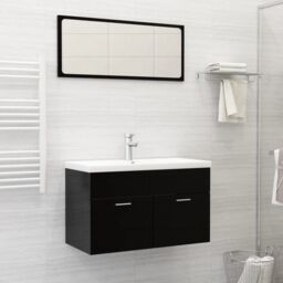 Berkfield Home Built-in Basin with Faucet 81x39x18 cm Ceramic White - Size: 81 x 39 x 18 cm - thumbnail 1