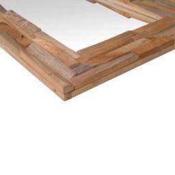 Berkfield Home Practical Decorative Mirror Teak 60x60 cm Square in Brown - thumbnail 7