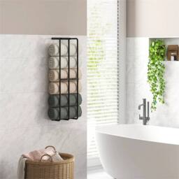 SPETLEK 3 Bar Wall Mounted Metal Towel Rack Black Bathroom Hanging Towel Rail - thumbnail 5