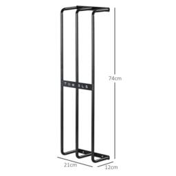 SPETLEK 3 Bar Wall Mounted Metal Towel Rack Black Bathroom Hanging Towel Rail - thumbnail 2