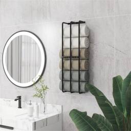 SPETLEK 3 Bar Wall Mounted Metal Towel Rack Black Bathroom Hanging Towel Rail - thumbnail 6