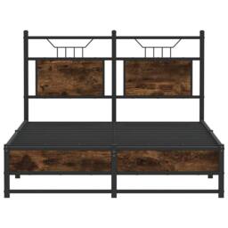 Berkfield Home Decorative Bed Frame Frame Smoked Oak 120x190 cm Small Double Wood in Brown - thumbnail 6