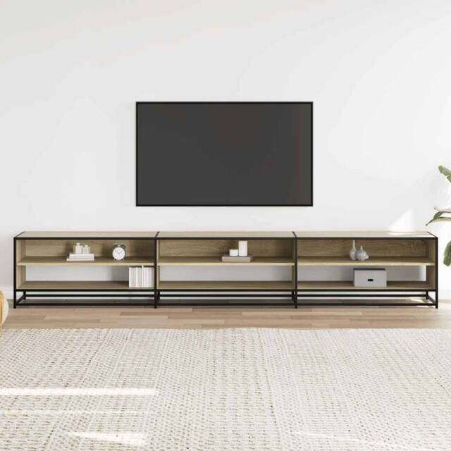 Berkfield Home TV Cabinet Sonoma Oak 270x40x46 cm Engineered Wood in Light Tan - Size: 270 x 40 x 46 cm - image 1