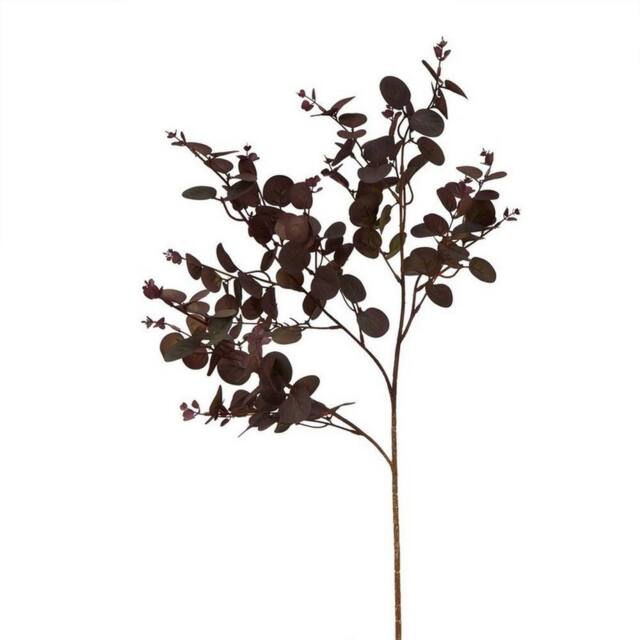 Lemon Pavilion Furniture and Decor Eucalyptus Bunch (Single Stem Flower), Plastic, Height 75 cm, Burgundy in Red - image 1