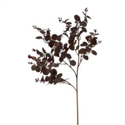 Lemon Pavilion Furniture and Decor Eucalyptus Bunch (Single Stem Flower), Plastic, Height 75 cm, Burgundy in Red