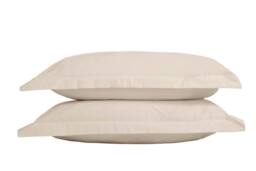 The Linen Consultancy 'TLC 5 Star Hotel Concept' 250TC Cotton Percale Oxford Pillowcase Pair in Cream